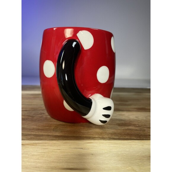 Disney Minnie Mouse Double Handle 3D Mug Red White Polka Dot Torso Galerie - Picture 3 of 10
